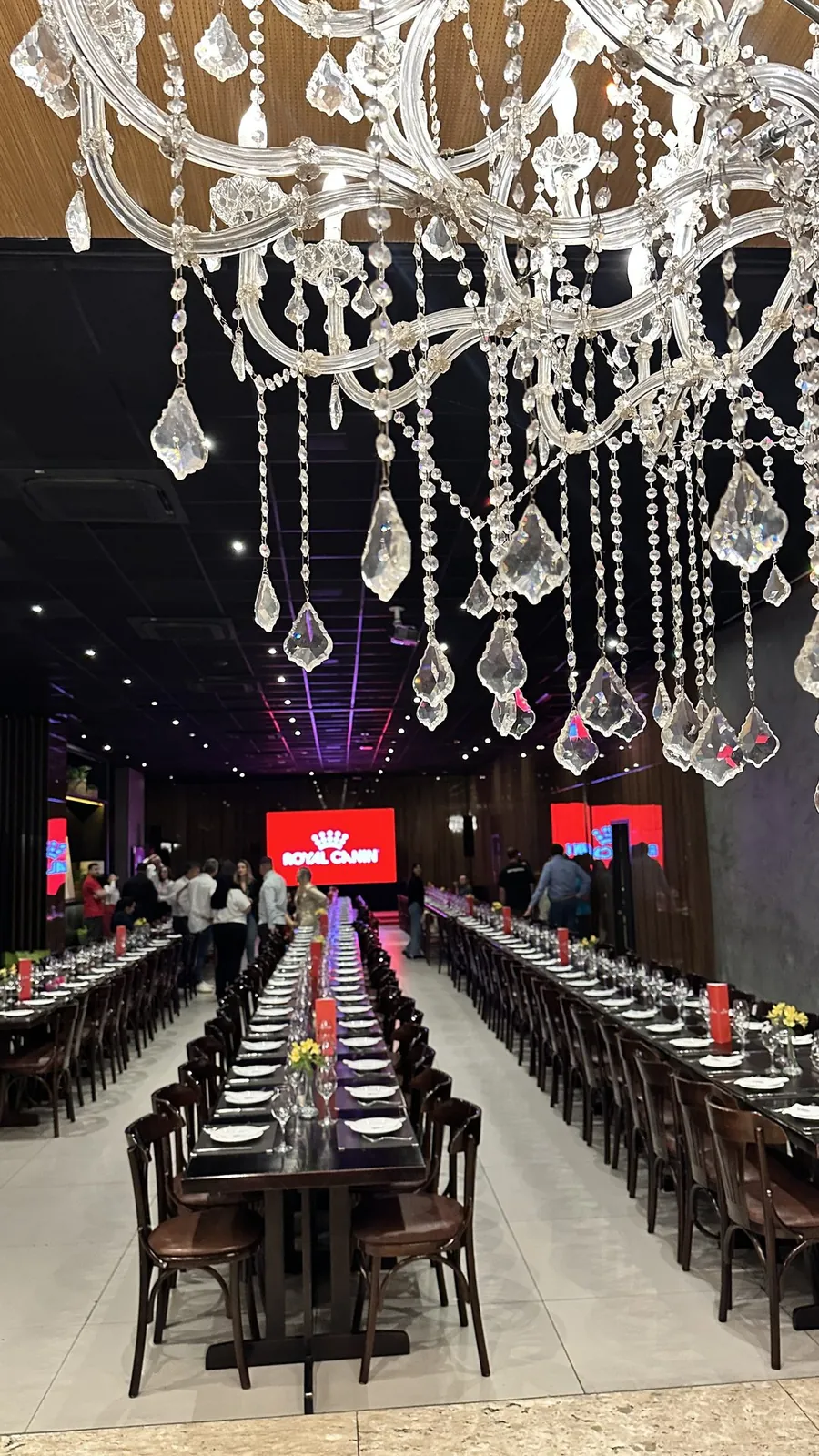 Cenografia de jantar corporativo da Royal Canin